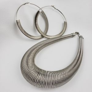 Silver Spring Coil Necklace & Earring Bundle Set
